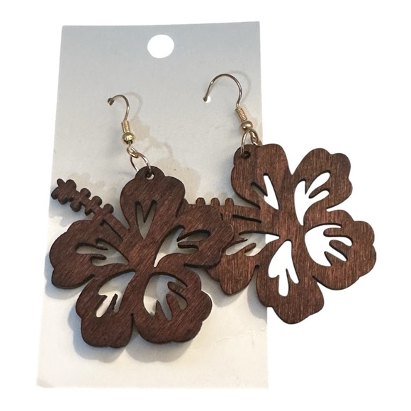 Jewelry - Floral Wooden Earrings